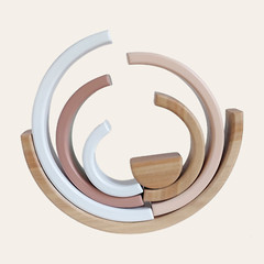 Personalized Beige Wooden Stacker Toy – Nursery decor – Baby shower gift
