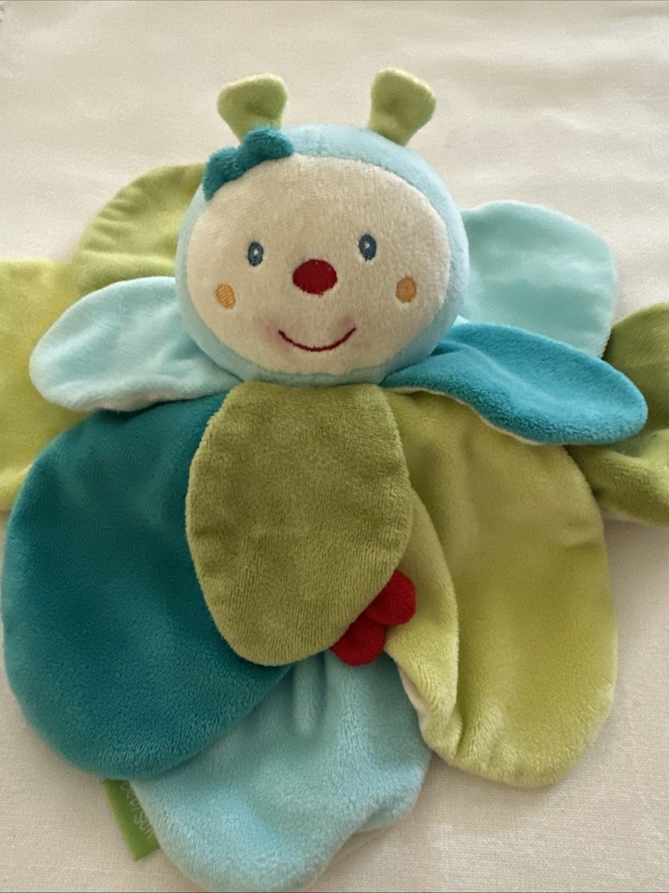 Babysun Bear Teether Lovey Ladybug Coccinelle Blue Green Bug France Htf