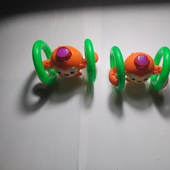 Lot of 2 Infant Crawling Toy Monkey Glows Rolls Makes Sounds Video