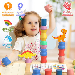 Montessori Dinosaur Toys for 1 2 3 4 Year Old Toddlers, Preschool Education Toys
