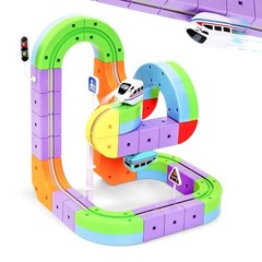 Electric Train Set for Kids,3D Infinity Flexible Track, Advanced Set(48 Piece)