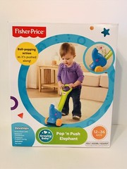 Fisher Price Growing Baby Pop ‘n Push Elephant 12-36 Months NEW
