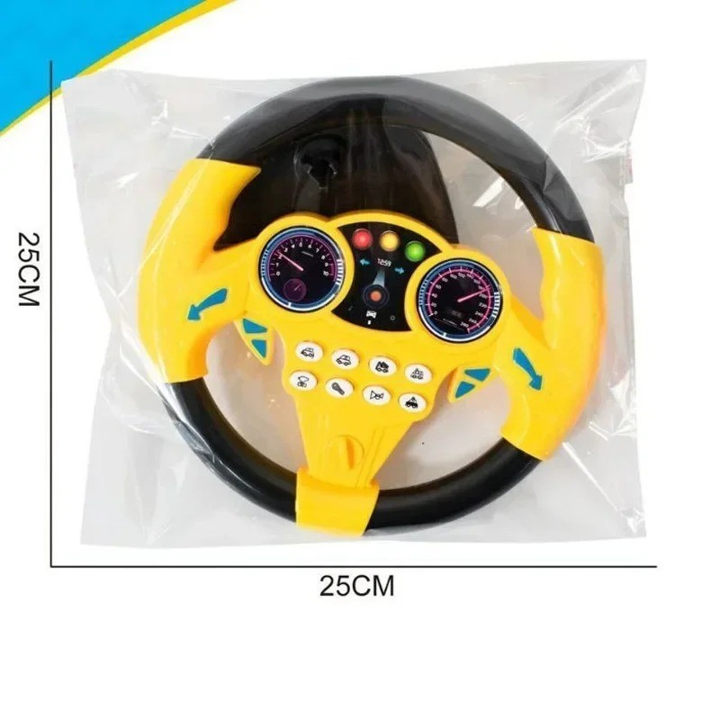 Kids Steering Wheel Toy with Lights & Sounds Educational Car Driving Toy