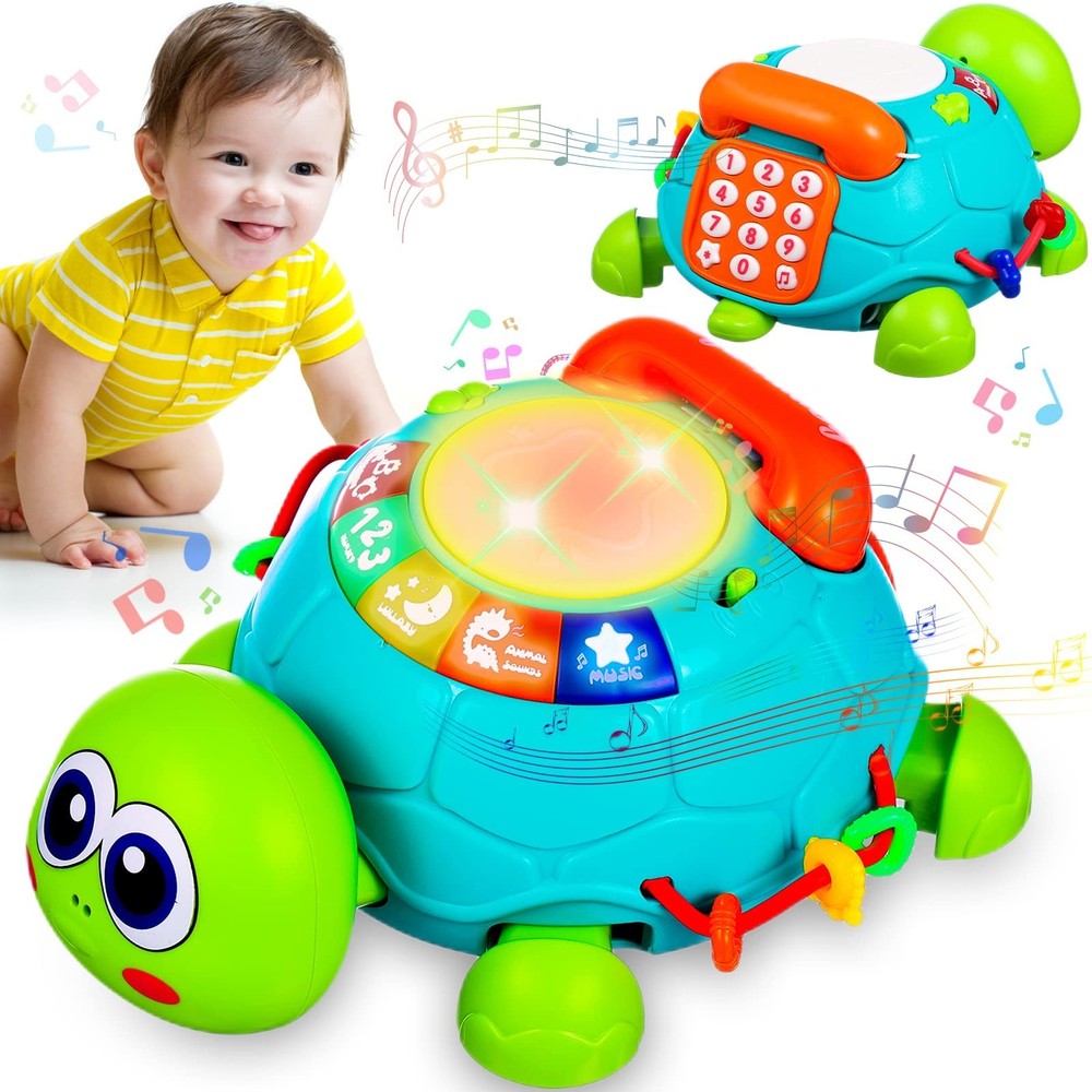 Baby Toys 6 to 12 Months Crawling Turtle Musical Infant Toy for 12 Months Old…