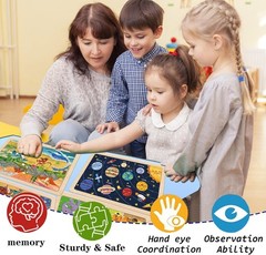 Puzzles for Kids Ages 3-5 Years Set of 3 Packs with 36-Piece Wood Jigsaw Puzzles