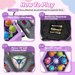 3-Players Whack Game Mole, Toy for 3 Year Old Boy, Birthday Gift for Todder