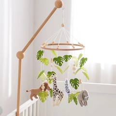 Baby Crib Mobile Rattle Toy For 0-12 Months Cartoon Felt Forest Animal Bed Bell