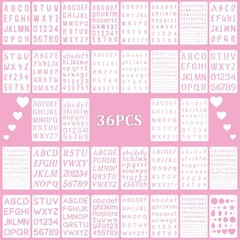 Small Letter Stencils for Painting-36 Pcs 1/4, 1/2, 3/4, 1, 5/4 Inch Reusable…