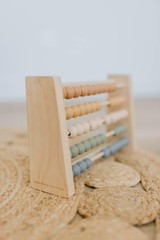 Brooklyn Neutral Boho Abacus – STEM Math Toddler Toy with Beads – Montessori