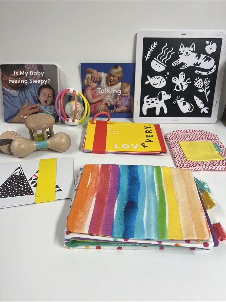 Lovevery The Charmer Play Kit Partial Set Mirror Bell Rattle Book Cards 3-4M