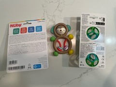 3 New Bright Stars Rattle Teether, Monkey Rattle Teether, Nuby IceBite Keys Gums