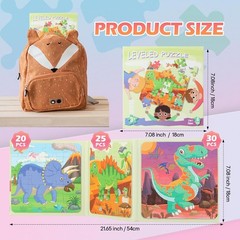Magnetic Puzzles for Kids, Toddler Dinosaur Jigsaw Puzzles Book for Preschool To