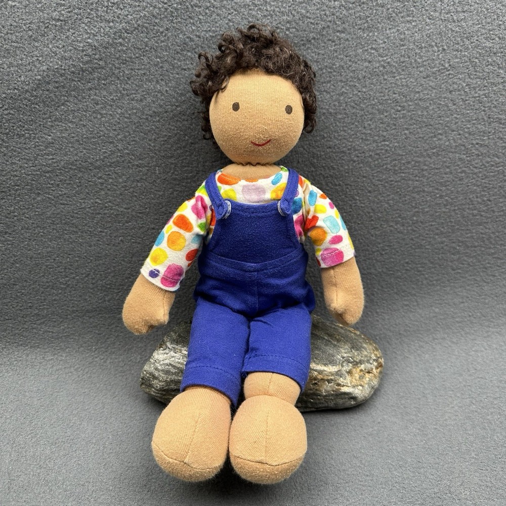 LOVEVERY Doll Avery Blue Overall Plush Baby Gender Neutral 13″ Tall *defect*