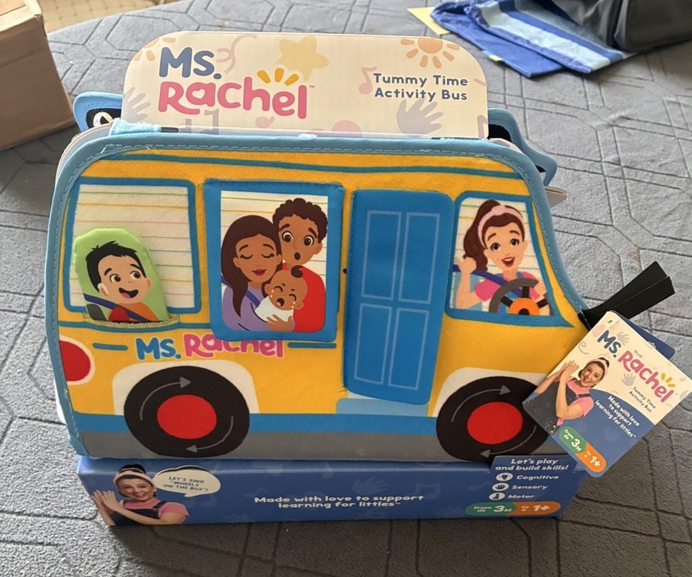 Ms. Rachel Tummy Time Activity Bus Developmental Activity Toy 3m+
