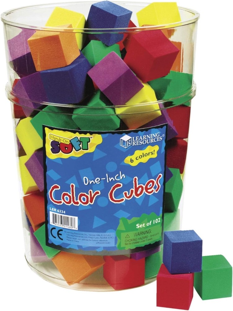 Learning Resources Hands-On Soft Color Cubes, Counting Blocks for Kids, Set o…