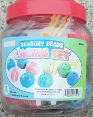 Lakeshore Sensory Beads Lacing Set, 18 Beads, 6 Laces, Multicolor, 18 Months+