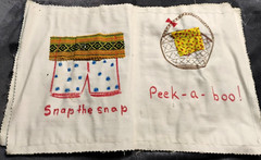 Vintage Handmade Cloth Children’s Sensory Learning Book with Raggedy Ann Cover