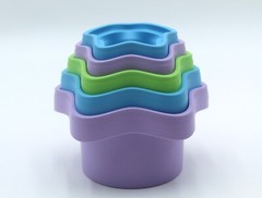 Green Toys Stacking Cups Stars Bath Toys Plastic BPA Free 6+ months Numbers 1-5