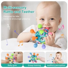 Baby Sensory Toys For 0-6-12 Months Food Grade Teething Toy Gift For Boys Girl