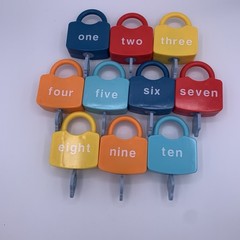 Kids Learning Locks Keys 123 Dots Numbers Matching Counting Toys Montessori Toy