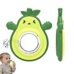 MISSLILI Teething Toy for Babies, Silicone Avocado Shape with D1383-LGN