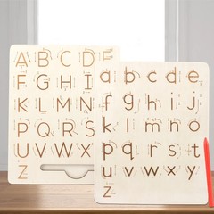 Children Writing Practice Wooden Alphabet Board Alphanumeric Handwritten