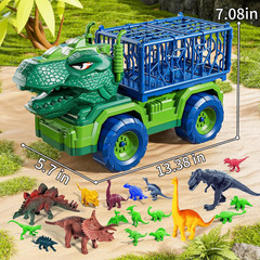 22 in 1 Toddler T-Rex Dinosaur Truck Toy Set for Kids Boys 3-5 5-7, Tyrannosauru