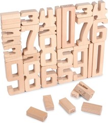Wooden Number Building Blocks, Large Digit Blocks 1-10, 32 Pcs Number Toys | …