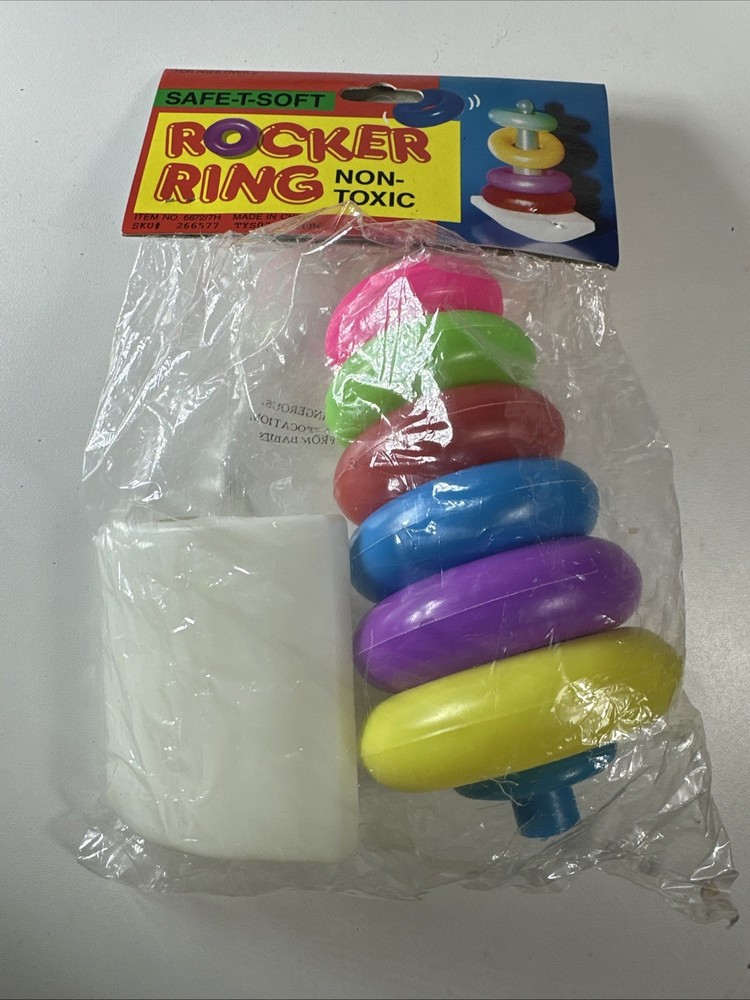 NOS VTG Toddler Rocker Ring Safe-T-Soft Non-Toxic Toy Age 2+