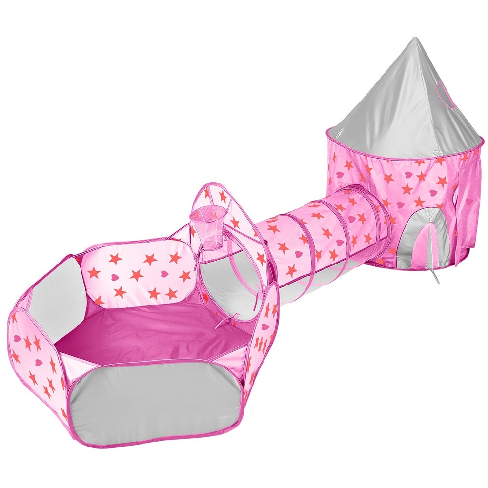 Kids Play Tent w/ Big Ball Pit for Babies, Play Tunnel for Toddlers &Pop Up Tent