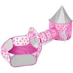 Kids Play Tent w/ Big Ball Pit for Babies, Play Tunnel for Toddlers &Pop Up Tent