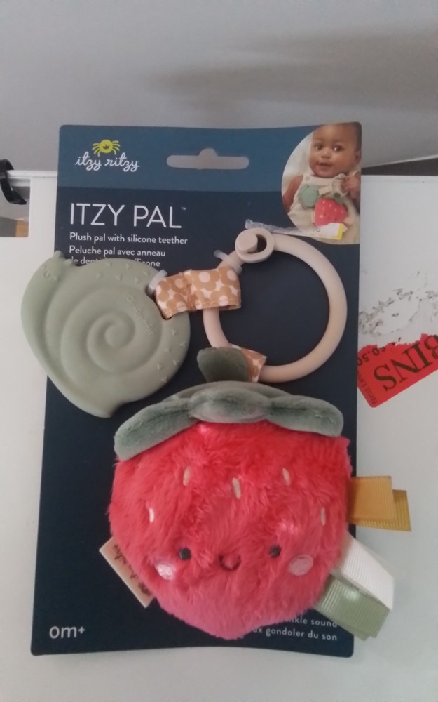 Itzy Ritzy Pal Plush + Silicone Teether Strawberry 0 Months +