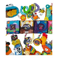 Baby Rattle Toys Colorful Animals Book Teething Lot Of 12