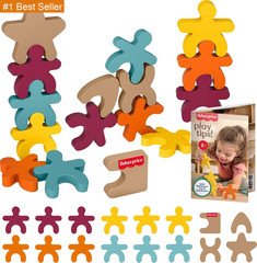 Fisher-Price Wood Montessori Toy Stacking Shapes, American Montessori Society Se