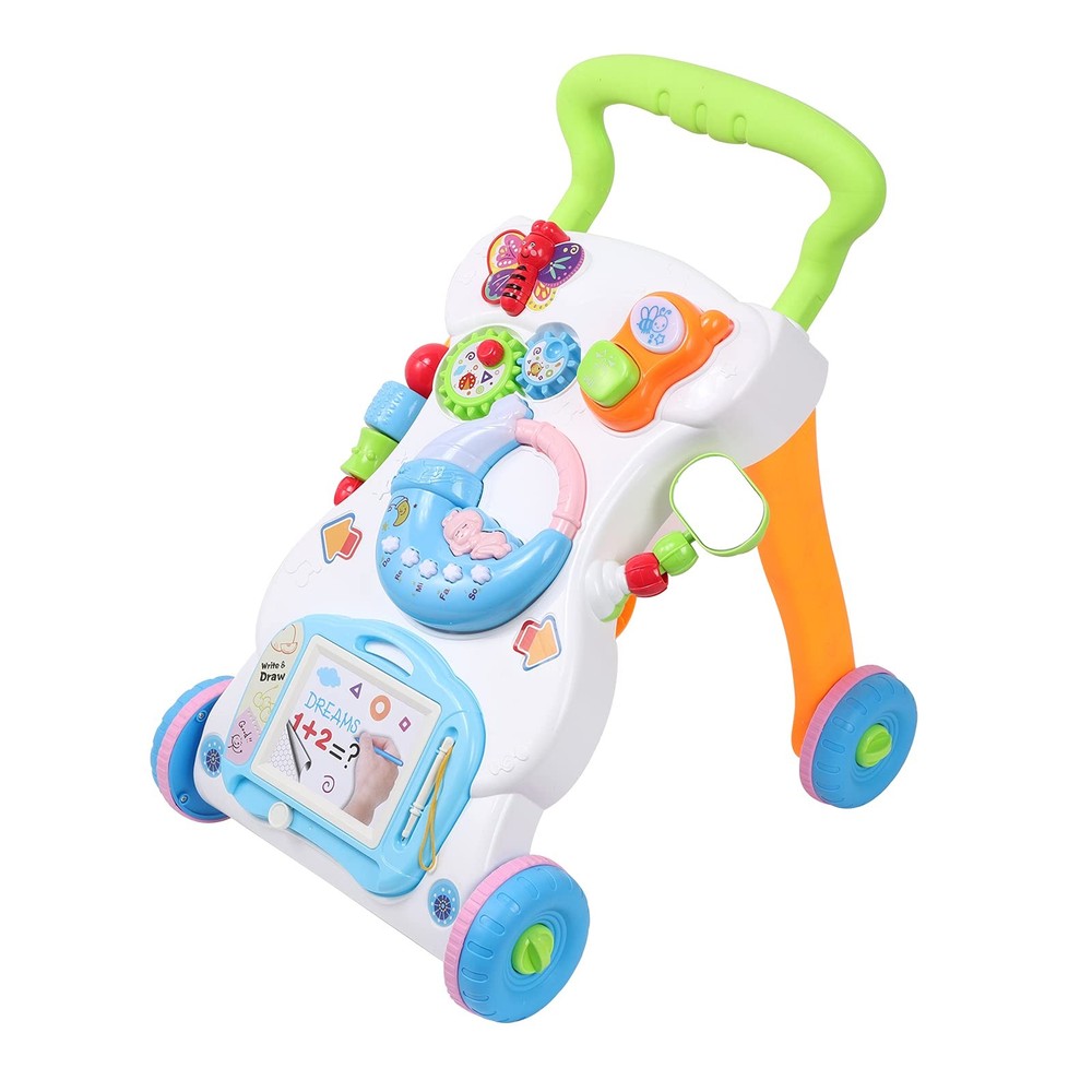 2 in 1 Sit to Stand Baby Walker with Music and Light Push Toys for Toddlers 1…