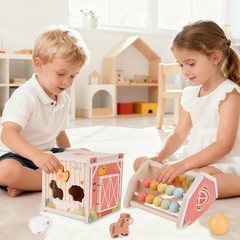 Melofaver Montessori Toys for 1 2 3 Year Old, Wooden Farm Animal Toys for Tod…