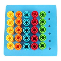 Peg Board Set Toys 6 Holes 5 Colors Educational Fun Plastic Material