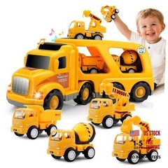 Toddler Toys Car: Toys for 1 2 3 4 Year Old Boy 5 in 1 Construction Truck