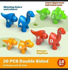 26PCS Dinosaur Alphabet Learning Toys -Uppercase & Lowercase, Preschool Activity