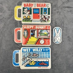 VTG J&J Baby Bear, Sleepy Bunny, & Wet Willy Vinyl Bath Book ‘82/‘83 (Lot Of 3)
