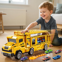 Toddler Car Truck Toys for 3 4 5 6 7 8 Years Old Boys, Transporter Truck Toy Tra