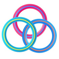 JEEFUD Flying Disc for Kids Adults 11 inch Flying 3pcs (Blue，pink&turquoise)