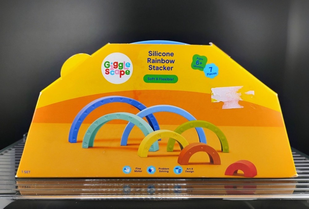 Gigglescape Silicone Rainbow Stacker 7 Piece Toy Set