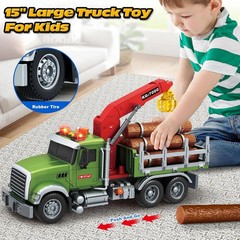 Kids Toys for 3 4 5 6 7 8 Years Old Boys, 15″ Farm Logging Truck Toy with Loadin