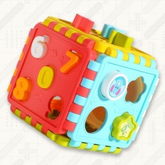 Colorful Shape Sorter Clock Geometric Blocks Early Learning Educational Puzzles