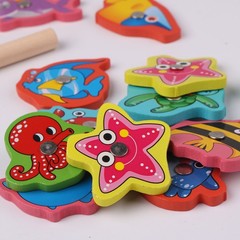 Children parent-child interactive fishing game, magnetic fishing puzzle toy