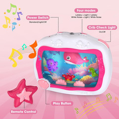 Baby Aquarium Toy, Sleep Soother Musical Infant Toys, Tummy Time Pink