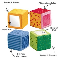 Soft Blocks for Babies 6-24 Months, Happy Quartett Sensory Toy Features a Uni…