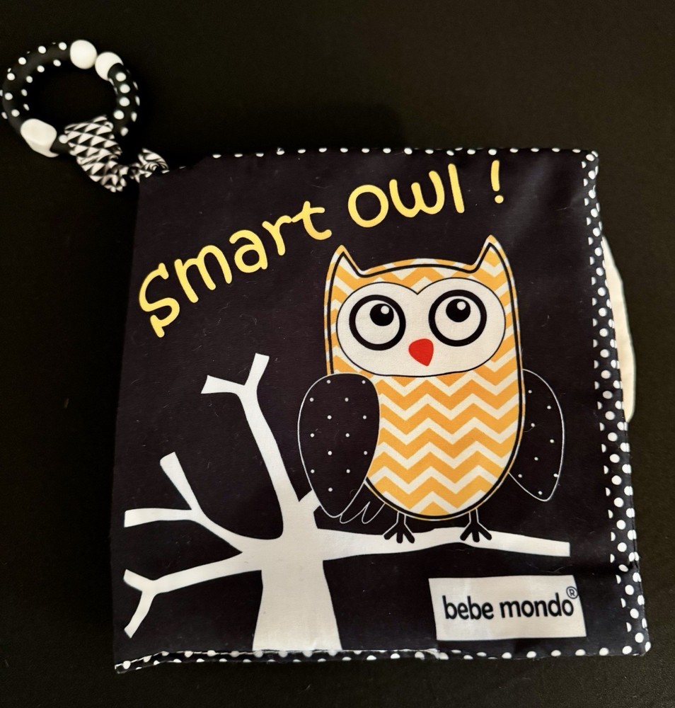 Baby Books High Contrast Sensory Toy for 0-6 Months Soft Book Smart Owl Plush