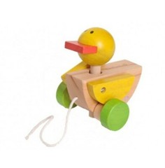 BAMBOO NON TOXIC TFSC Sustainable Pull Along DUCK Toddler Toy By EVER EARTH New